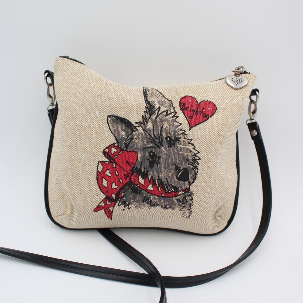 Brighton Scottie Dog Crossbody Canvas Bag Collectible Grandmillennial Gift Purse